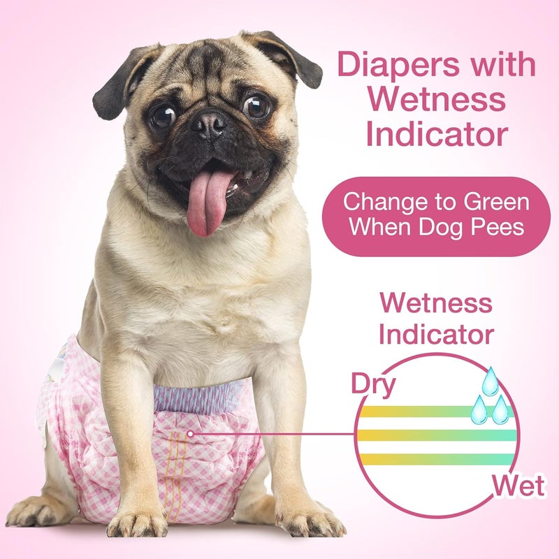 Flying Paws Disposable Female Dog Diapers, Puppy Diapers with Adjustable Elastic Waistline for Female Dog or Cat in Heat, Incontinence, Diaper with Wetness Indicator, S-10 Count - Image 5